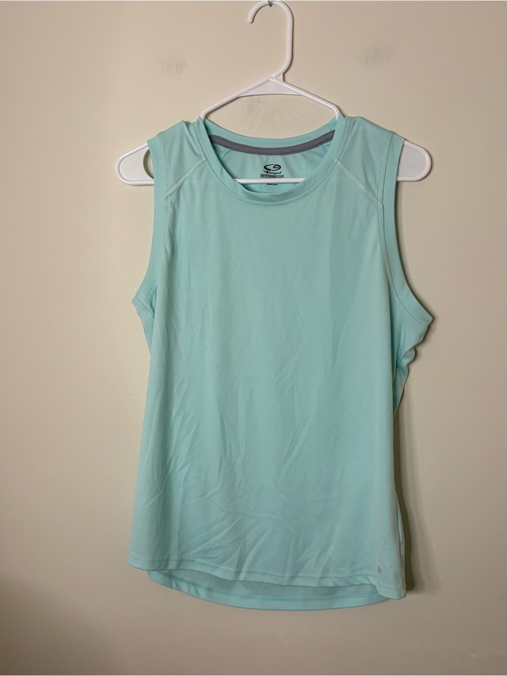 Champion Duodry women’s large blue tank top workout gym semi fitted